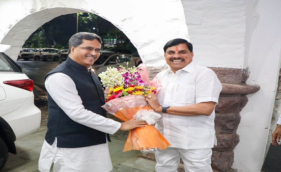 Tripura CM Dr. Manik Saha meets CM of Madhya Pradesh Dr Mohan Yadav in Bhopal.